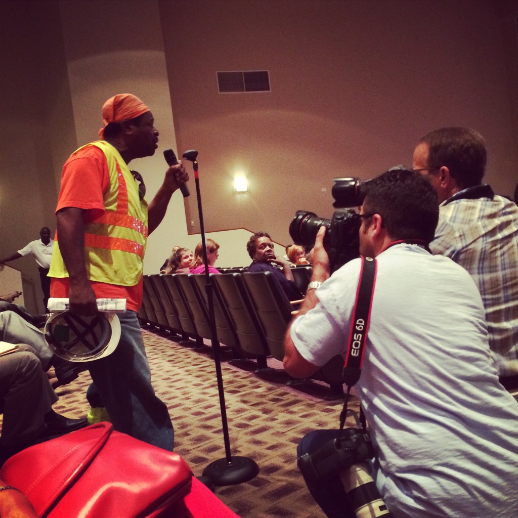 First Ferguson City Council meeting since shooting of Michael Brown.
